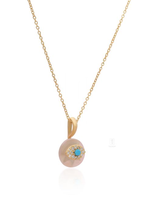 The Jewelz Metallic Ocean Bloom' & Rose Quartz Necklace