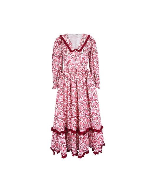 Echo of Pink Pink Delilah Hand Block Print Cotton Dress