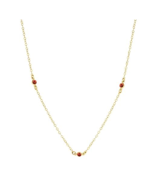 SET & STONES Metallic Birthstone Station Necklace- July