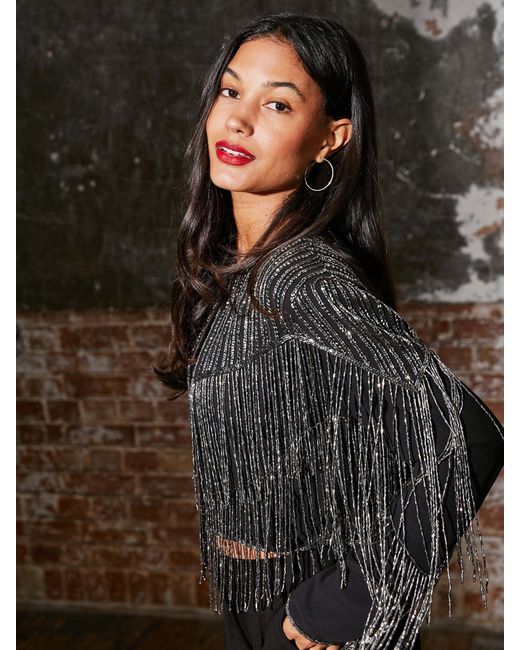 Rose & Nancy Black Scarlett Fringe Jacket