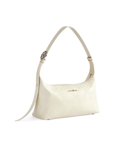 Orange Cube Natural Ruched Shoulder Bag