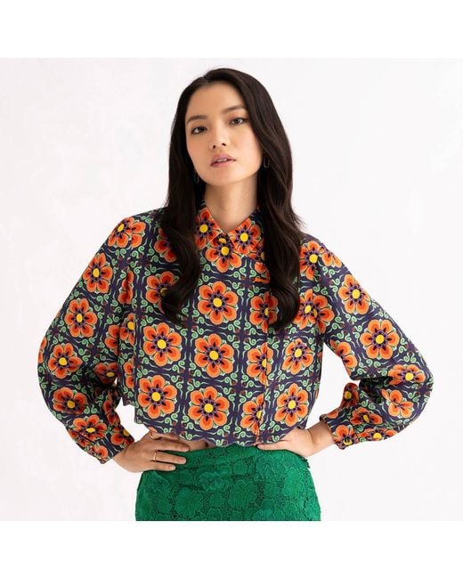 Emma Wallace Blue Chen Blouse