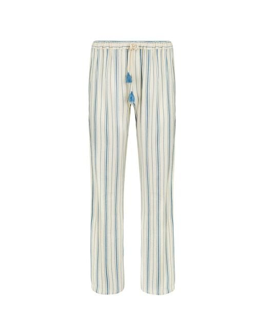 Boutique Kaotique Blue Striped Moroccan Beach Trousers