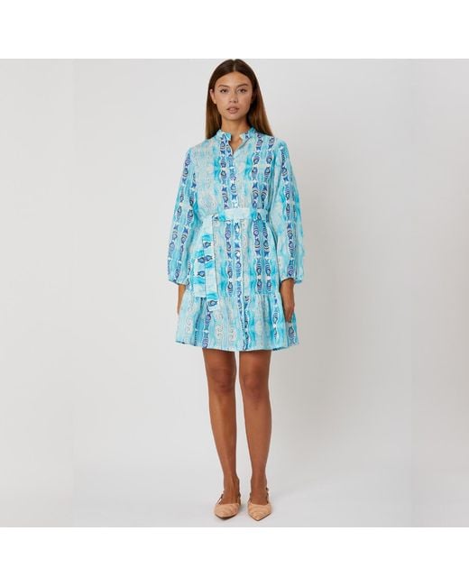Casa Atelier by Ferdinando Fusco Blue Kos Frou Frou Shirt