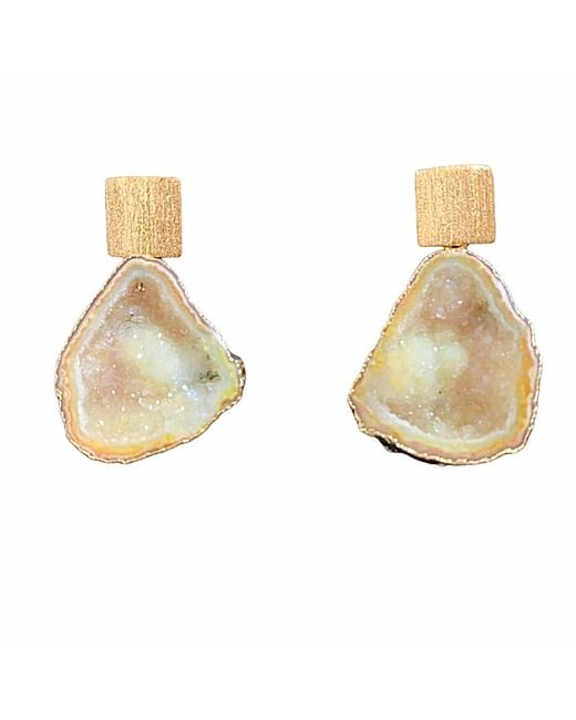 Magpie Rose Metallic Rocks In The Sky Yellow Earrings