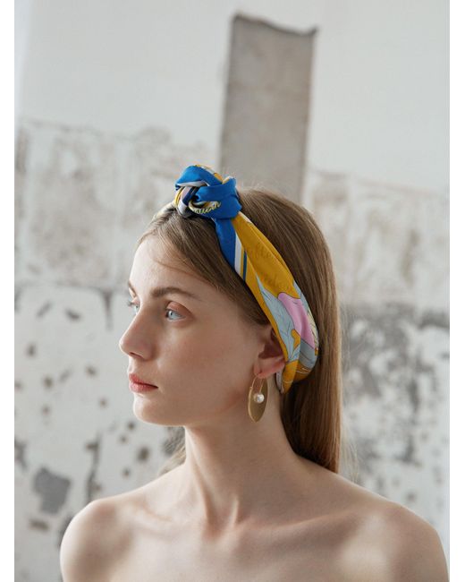 Lost Pattern Metallic El Amor Silk Bandana