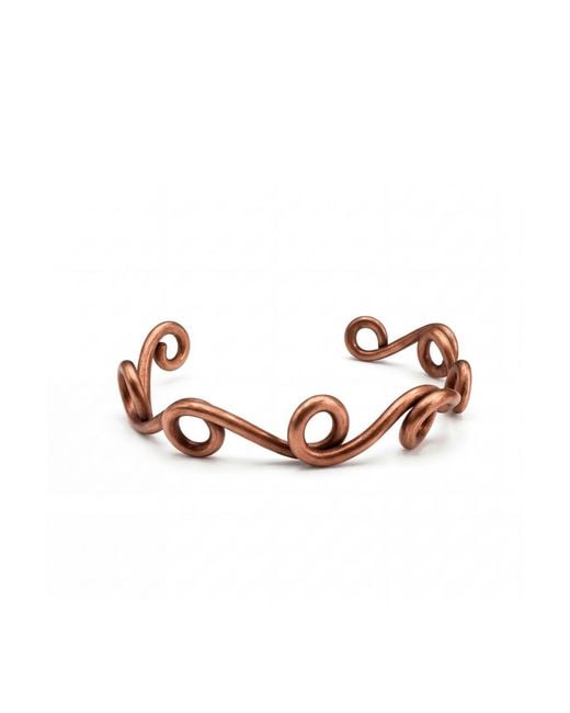 Anatoliacraft Brown Twisted Copper Sculptural Cuff Bracelet