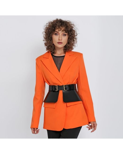 Haute Cuir Black Leather Peplum Corset Belt
