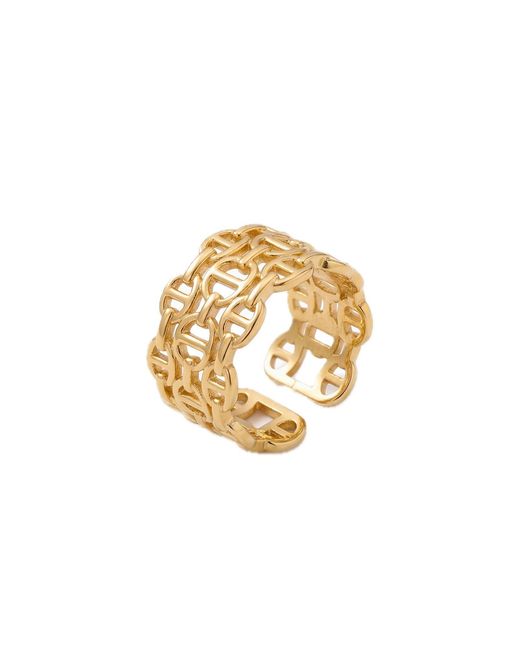 Elk & Bloom Metallic Chunky Intertwined Link Chain 14K Ring