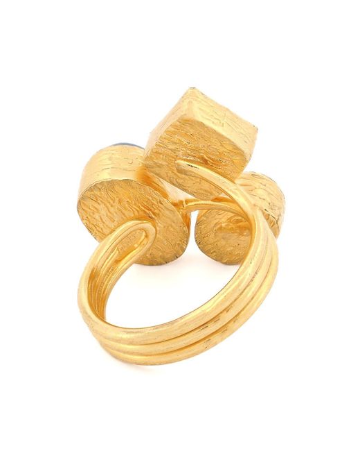 Ebru Jewelry Blue Trio Essence Spiritual Power Gemstone Ring