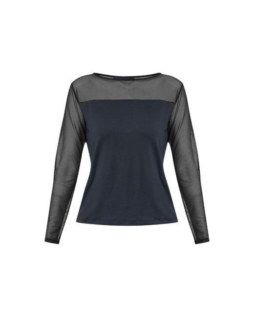 Helen Mcalinden Blue Aaliyah Mesh Top