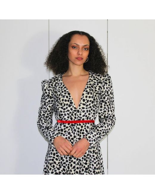 Couture to Your Door Black Animal Dalmatian Print Maxi Dress