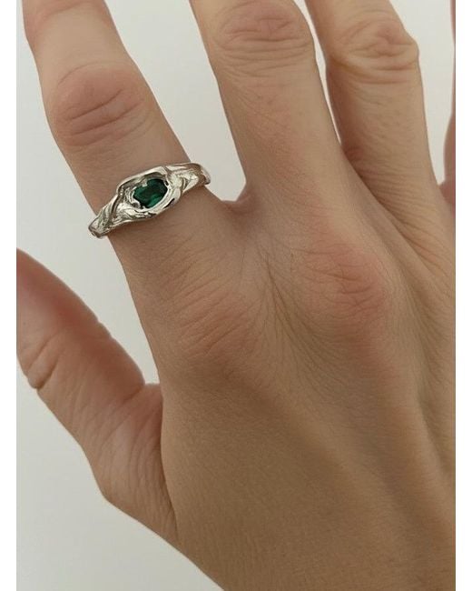 Mitsymay Jewellery Green One Of A Kind Emerald Ring