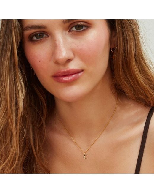 Muru Metallic Tiny Moon Necklace