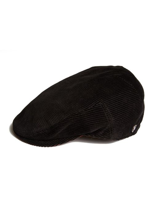 Dasmarca Hats Black Dylan Italian Cord Flat Cap for men
