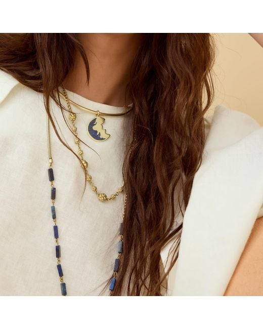 Zeworks Metallic Vast Lapis Lazuli Necklace