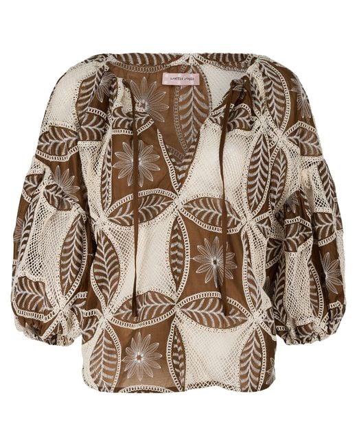 Traffic People Brown The Briefest Of Moments And Embroidered Rose Blouse