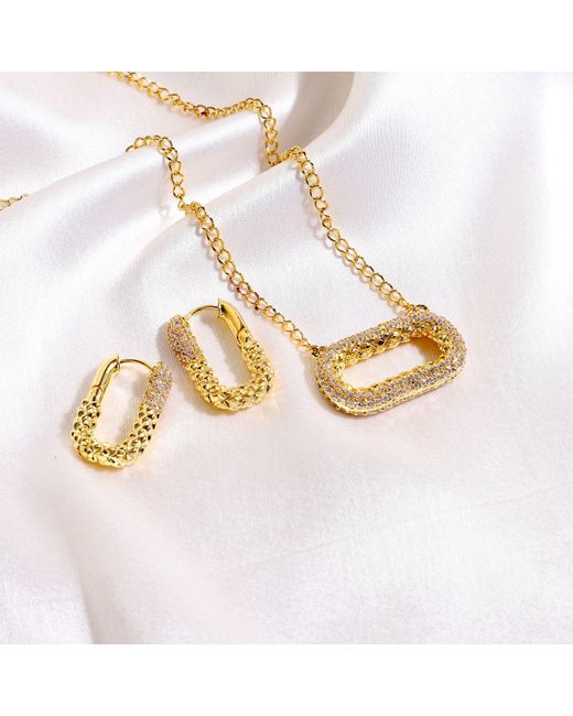 Lila Rasa Metallic Timeless Radiance Cz Pendant Necklace