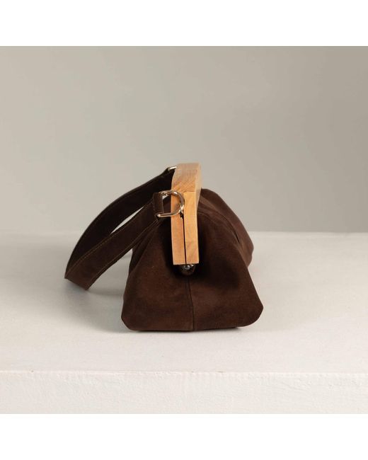 Tarea Studio Brown Bella Suede Leather Bag