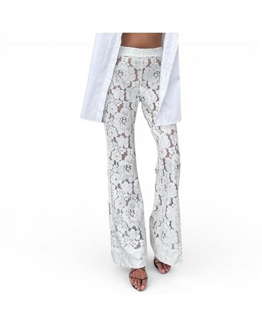 HIGH HEEL JUNGLE by KATHRYN EISMAN White Jen Lace Pant