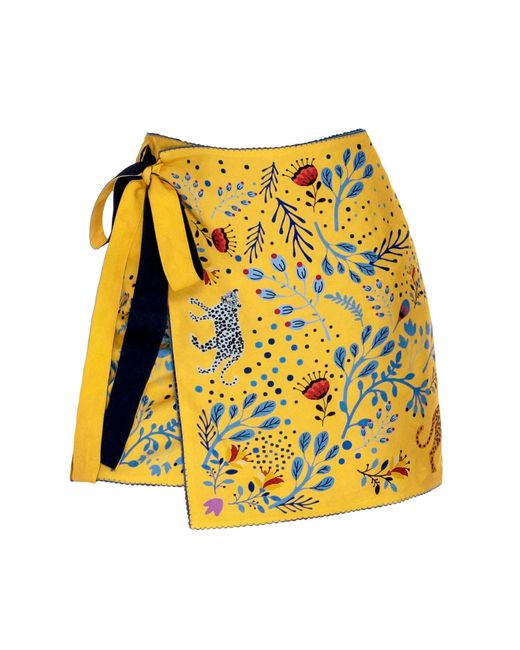 Jessie Zhao New York Blue Swim Cover Up Skirt-Amazon Rainforest