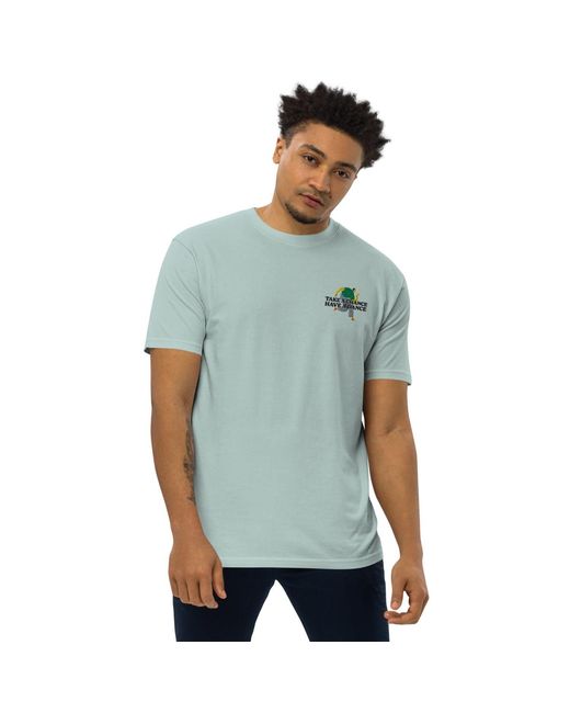 Anchor and Crew Blue Ice Take A Chance Have A Dance Disco! Heavy Cotton Embroidered T-Shirt for men
