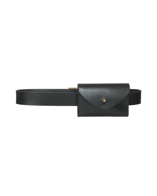 Haute Cuir Black Slim Envelope Belt Bag