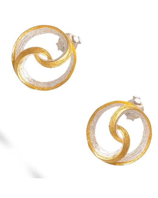 Ebru Jewelry Metallic Eternal Balance Mixed Metal Earrings