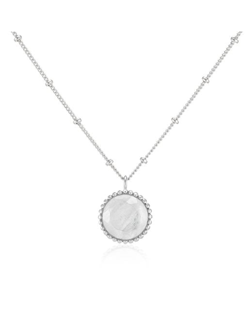 Auree Jewellery Metallic Neutrals Barcelona June Birthstone Necklace Moonstone