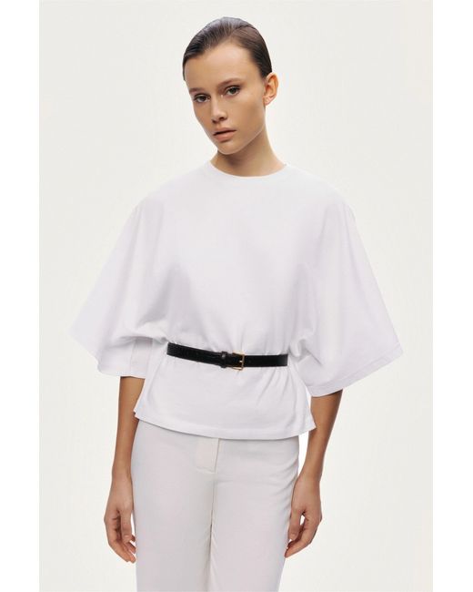 Nocturne White Belted Oversized T-Shirt