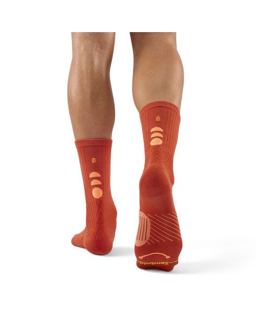 Semibold Red Performance Crew Socks Amber