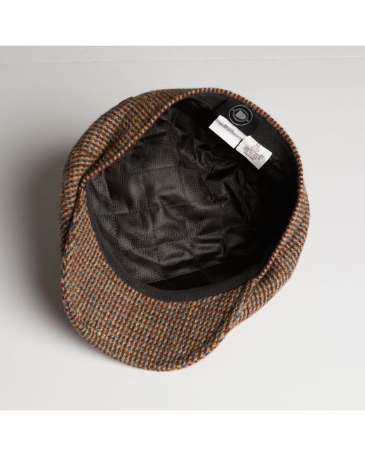 Dasmarca Hats Brown Harrison Heather Harris Tweed Newsboy Cap for men