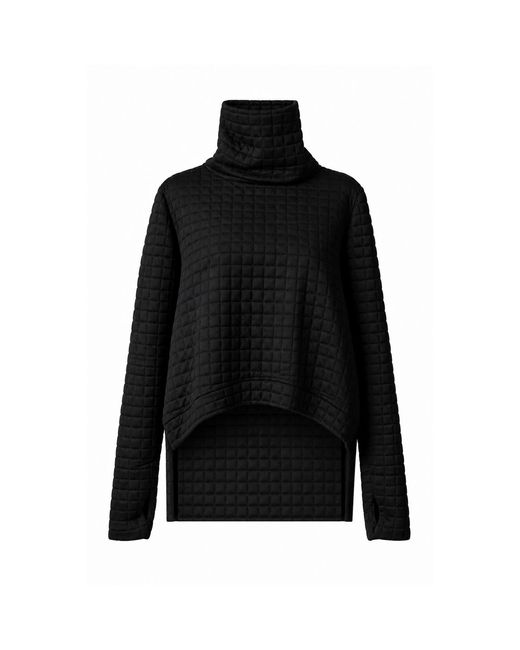 Yogi8Apparel Black The Grid Funnel Neck Top