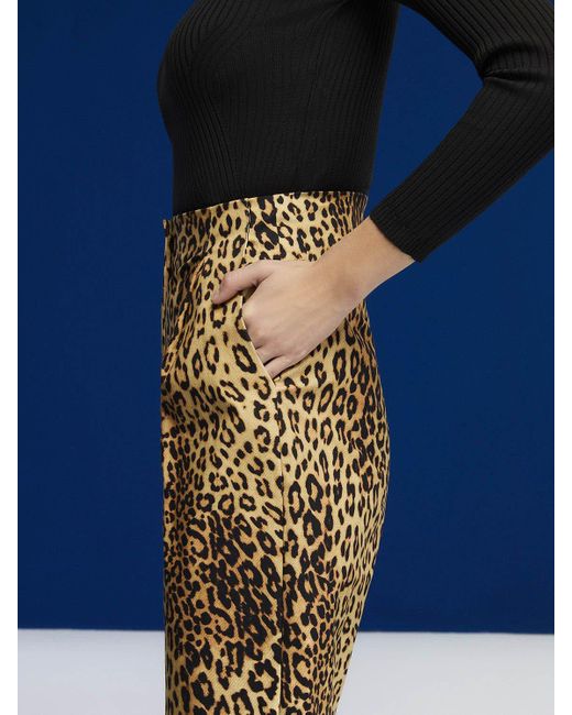 Nocturne Natural Leopard Print Slouchy Pants