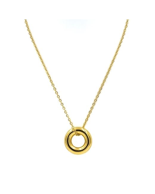 Superdivajewellery Metallic Circle Diamanté Necklace
