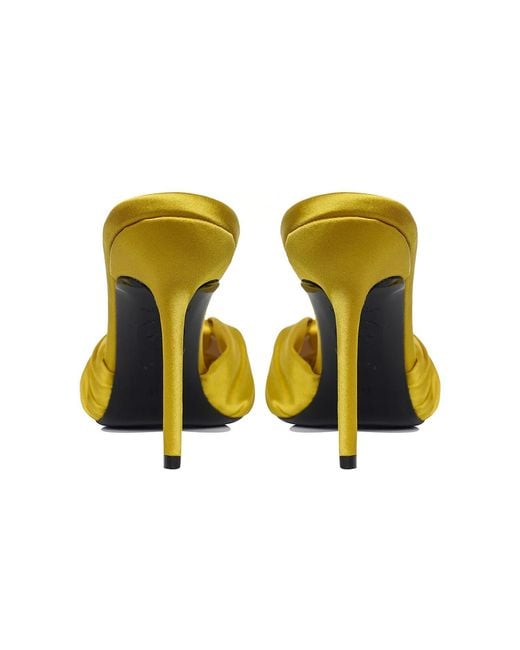 Ginissima Yellow Sofia Satin Clogs, -Lime