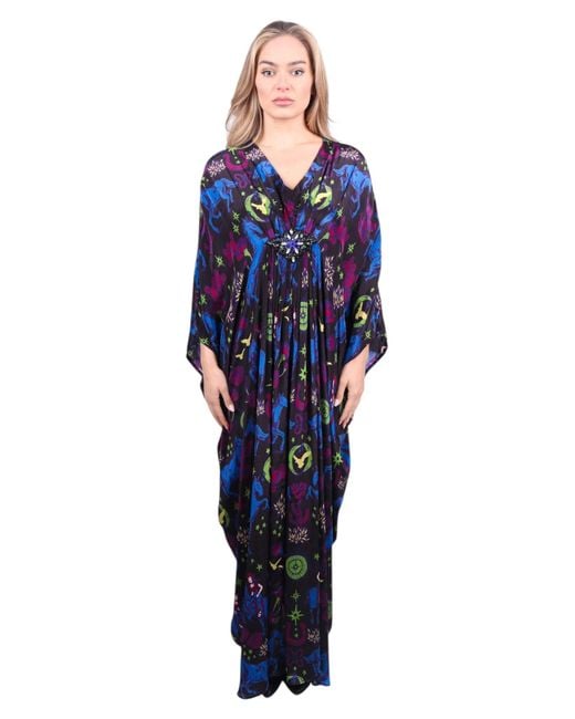Any Old Iron Blue Multicolored Cowgirls Are Forever Beaded Dress