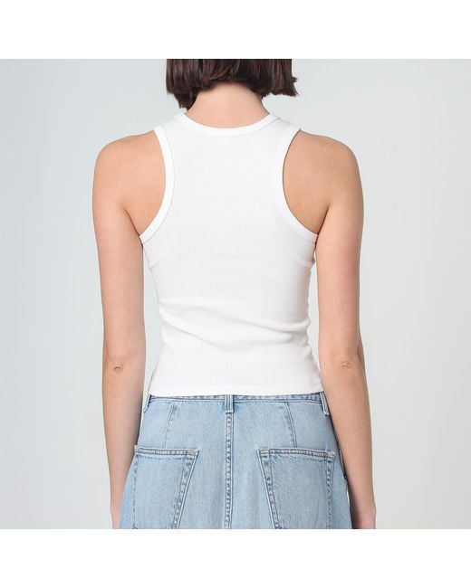 NOEND White Daisy Rib Tank Top