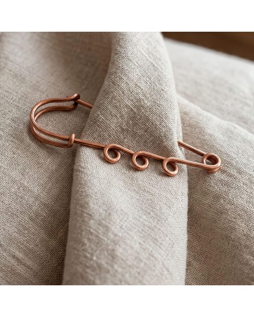 Anatoliacraft Metallic Handmade Copper Minimalist Pin Brooch