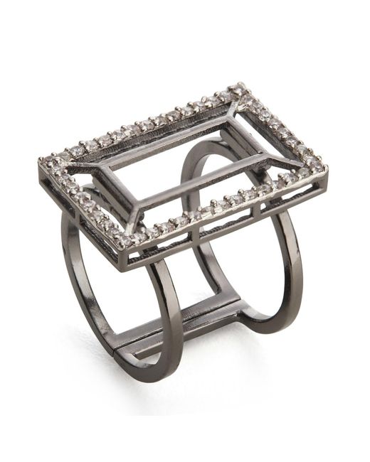 Dhwani Bansal Metallic Adjustable Vazio Ring With Zirconia