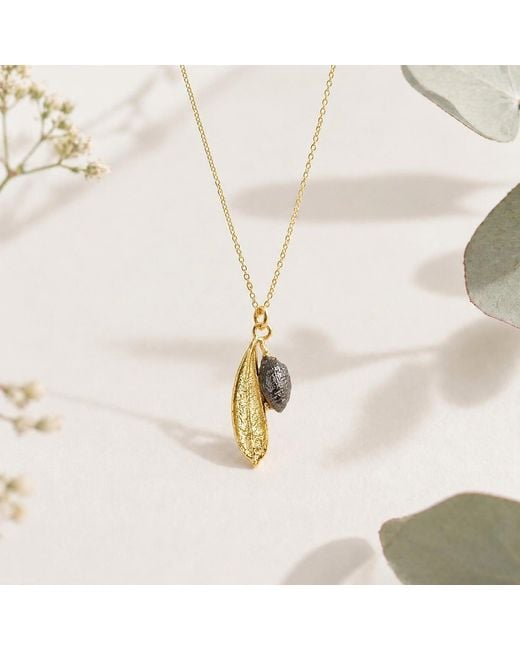 Mother Nature Jewelry Metallic Leaf Pendant, Handmade & Rhodium Two-Tone Necklace