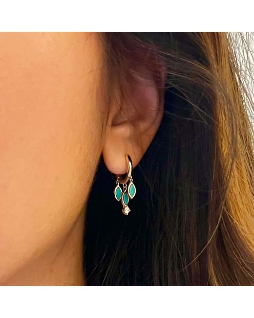 KAMARIA Blue Shaker Huggie Earrings