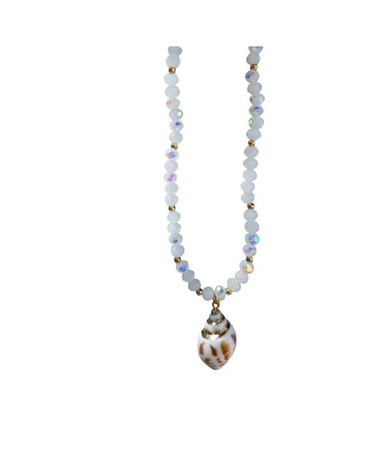 OhSun Metallic Belize Shell Necklace