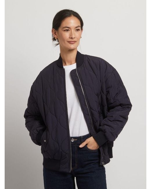 Guards London Blue Grace Quilted Bomber Jacket