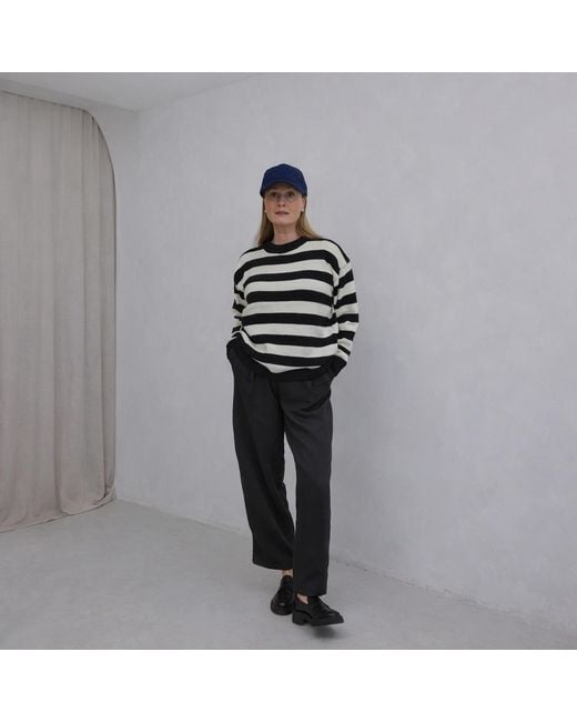 London Atelier Byproduct Black Wide Striped Knitted Jumper