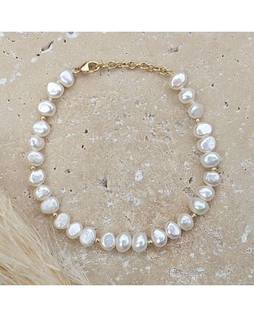 Kiri & Belle Metallic Lana Baroque Pearl Bead Filled Bracelet