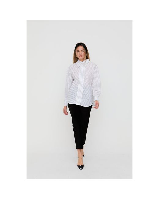 Lily and Lionel White Dapper Double Placket Stripe Shirt