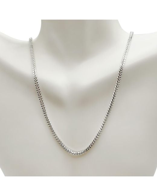 Kylie Harper Metallic Italian Sterling Box Franco Chain Necklace for men