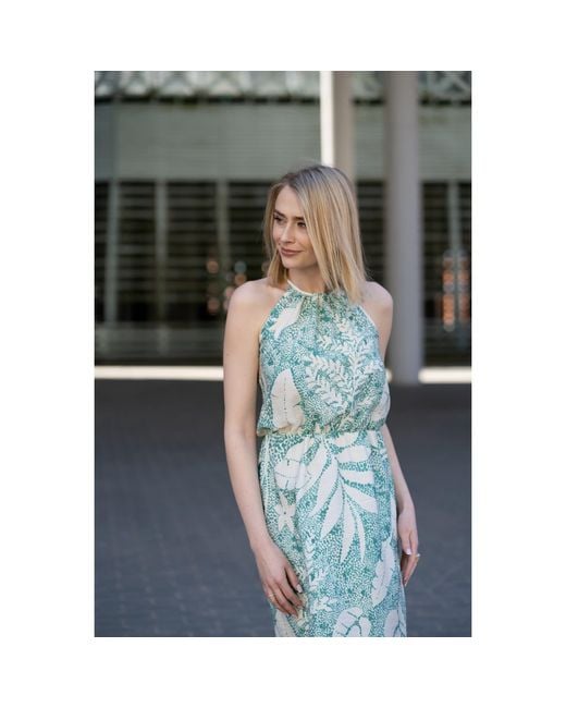 Oh!Zuza Blue Neutrals Echo Viscose Short Halter Dress