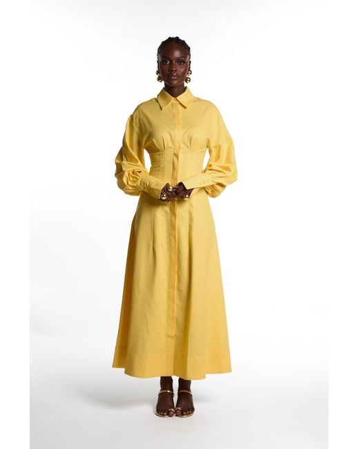 Ofuure Yellow Vera Shirt Dress